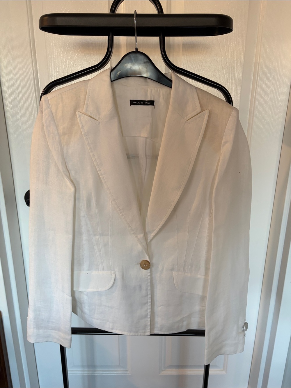 Soft white Women's Blazer-Style Jacket and skirt.